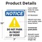 Signmission Do Not Park In Front Of Door OSHA Notice Sign, Plastic, 7in W x 10in L, 2PK OS-2PACK-NS-P-710-V-11329 - alternate 2